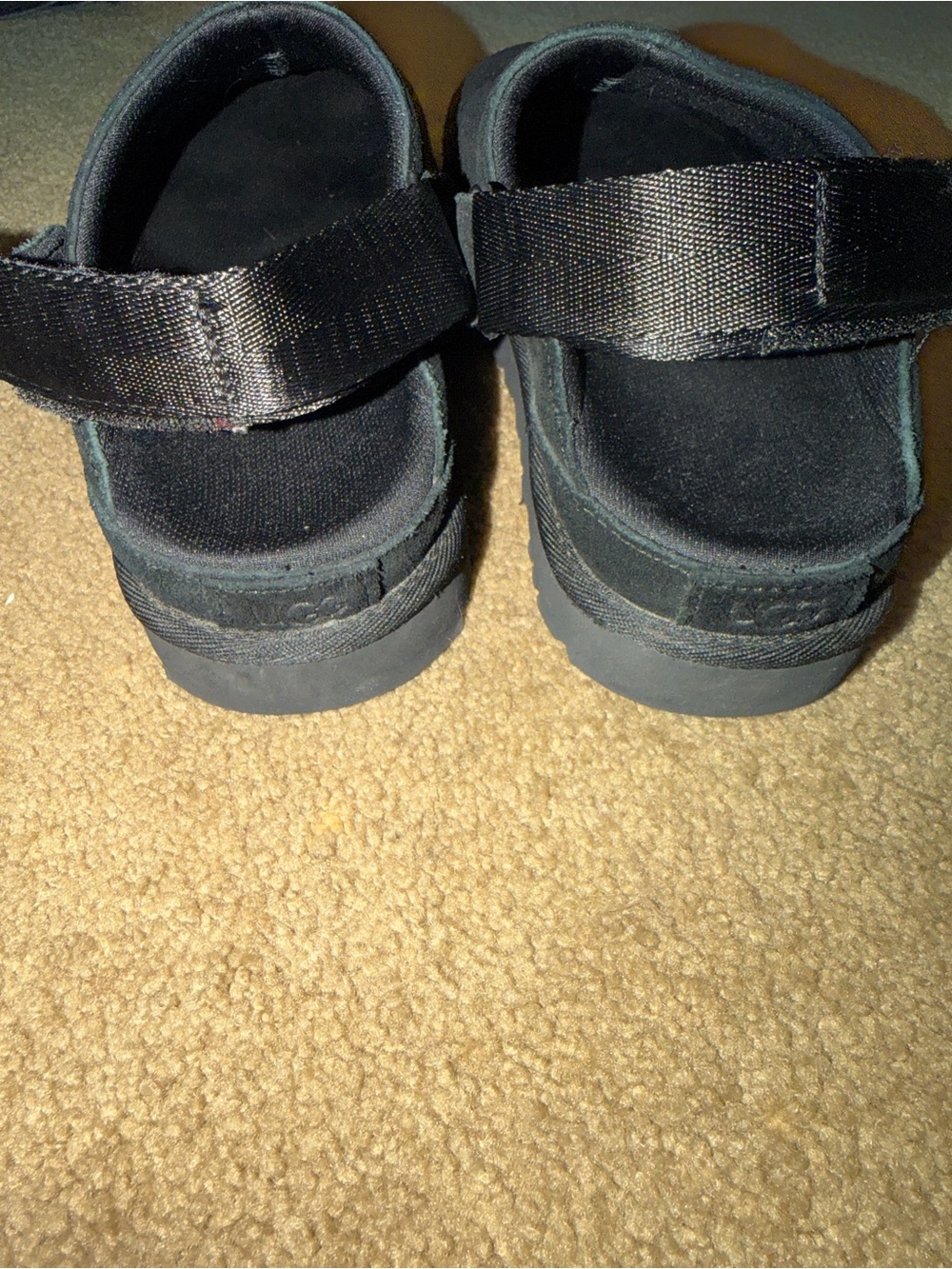 UGG Black Suede Slip-On Clog with Heel Strap - Picture 3 of 7